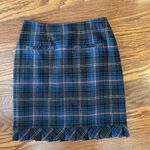 CAbi  Wool Blend Plaid Size 6 Pleated Ruffle Pencil Skirt Academia Chantilly Photo 7