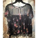 Willow Young Contemporary blouse black floral size 2X Photo 0