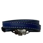 Lia Sophia Under Wraps Floral Lapis Faux Genuine Leather Double Wrap Bracelet OS Photo 4