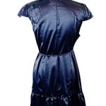 Lucy Paris Satin Ruffled Wrap Dress in Black Size Small NWT Photo 2