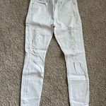 EXPRESS legging material white jeans with rips Photo 0