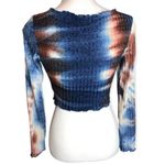 SheIn  Tie-Dye Ribbed Knit Square Neckline Long Sleeve Crop Top Photo 92