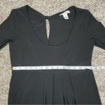 White House | Black Market Black Bubble Hem Pleated Scoop Neck Mini Dress Medium Photo 8