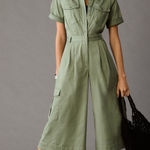 Anthropologie TwentySixHundred Cropped Short-Sleeve Utility Jumpsuit size 8 Photo 0