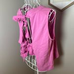 Nation Ltd  Britt Tie Back Tank In Prom Date Pink Sz M 100% Cotton Anthropologie Photo 4