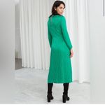 & Other Stories & Other Stories Paris Atelier Twist Knot Green Striped Long Sleeve Midi Dress Photo 2