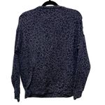 Athleta Pure Luxe Leapard Print Gray Black Crewneck relaxed LS sweater top Photo 2