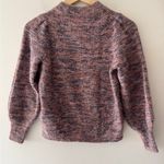 Madewell Space-Dyed Eaton Puff-Sleeve Pullover Sweater Marled Plum Wool Blend Photo 3
