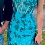 Amazon Sequin Lace Teal Dress Photo 1