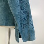 Pamela McCoy Suede Blue Jacket Embroidered Boho Western Size M Photo 6