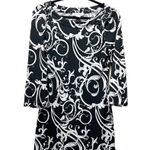 White House | Black Market  White Black Design Formal Long Sleeve Knee Dress Sz XS Photo 0