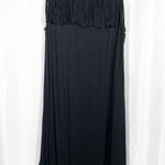 All Saints Simmo Tee Crochet Macrame Fringe Dress: Black Photo 7