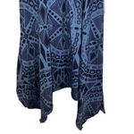 Anthropologie LANGUAGE LA Shades of Blue Hankie Hem Gold Embroidered Top XS Photo 6