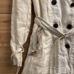 ALLSAINTS  Size 8 100% Linen Harlequin Button Front Trench Coat Lagenlook Photo 2