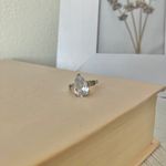 Pear Tapered Baguette Classic Silver Engagement Promise Wedding Ring “Eglantine”Jewelry Photo 5