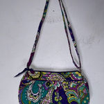Vera Bradley  Frankie Shoulder Bag Purse, Green Purple Paisley Floral Flowers CP‎ Photo 0