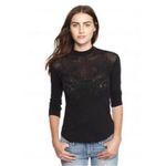 Free People Linen Embroidered Primrose Tee in Black Small Witchy WhimsyGoth Photo 5
