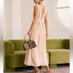 Rihoas Apricot V Neck Ruched Wrap Maxi Dress Pink Size M Photo 4