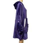 Purple Wearable Blanket Lots of Pockets Hoodie Oversized Sweatshirt One Size Size L Photo 1