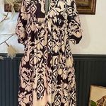 Never A Wallflower Ruffle Neck Damask Babydoll Cotton Mini Dress Photo 0