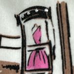 Kiss & Fly small Off White 3/4 Sleeve Shopping Girl Embellished Sweater Knit Top Photo 4