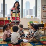 London Times  Sheath Dress 12 Vibrant Stripes Geometric Bold Career Modern Chic Photo 8