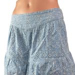 BCBGeneration Womens Blue Floral Eyelet Ruffle High Waisted Mini Casual Shorts M Photo 1
