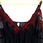 Cacique Black Babydoll Cami Top Whimsigoth Fairy Grunge Sheer Mesh Lingerie Size 22/24 Photo 1