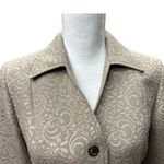 Jones New York  Tan Brocade‎ Long Sleeve Blazer Jacket Business Size 8P Career Photo 6