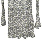 Topshop  Jacquard Fluted Long Sleeve Mini Dress size 10 Lilac Floral Print Photo 4