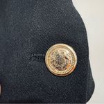 ZARA  Women Elegant Black Gold Button Long Shoulder Pads Lapel Collar Blazer M Photo 9