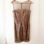 Tadashi Shoji  Bronze Sleeveless Sequin Cocktail Dress Size 4 Photo 5
