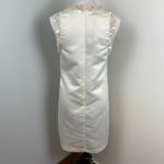 PINKO Ivory Iridescent Sequin Sleeveless Mini Shift Dress Size 6 $784 Cocktail White Photo 6
