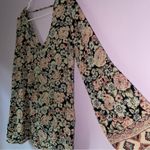 Billabong L Blouse Boho Floral Bell Sleeve V Neck Whimsical Top Photo 6