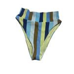Aerie High Cut Cheeky Bikini Bottom Multicolor Striped Ribbed S Photo 1