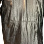 Marco Morani VTG Leather Coat Trench Womens Black SZ L Suede Trim Jacket Classic Size L Photo 12