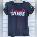 Grunt Style Beautiful & Dangerous Graphic T-Shirt with Red and White Print Photo 0