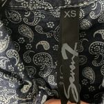 Seven7 NWT  Dark Blue Paisley Button Down Shirt Blouse Photo 1