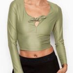 Victoria Sport Sz S Fabulous Green Crop Knit Top Photo 0