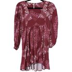 Free People girl talk printed v-neck tunic size XS floral print uneven hemline Photo 1