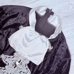 Renaissance / pirate midi dress costume elaborate English style dress velvet med Silver Photo 3