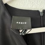 Akris 100% Mulberry Silk Sheer Long Sleeve Layered Midi Dress Black Size 10 Photo 1