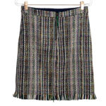 Anthropologie Tweed Multi-Color Fringe Skirt Size 4 Modern Royalty Preppy Photo 2