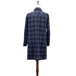 Uniqlo Navy Maroon Plaid Flannel Swing Oversized Shirt Dress Women’s Size Large Photo 5