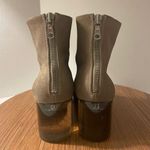 Rag and Bone  Drea Suede Mid Block Lucite Heel Ankle Boot Smoke Suede 39.5 (9) Photo 3