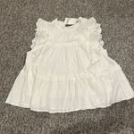 NWT &Merci White Ruffle Sleeve Top Sz L Photo 4