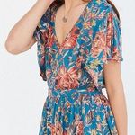 Urban Outfitters Blue Ellana Floral Romper Photo 0