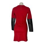 DEREK LAM 10 CROSBY Red Black Dress Venetian Will Blend Lamkin Leather Size 4 Photo 2