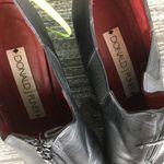 Donald Pliner  Black Block Heel Zip Up Ankle Loafer Bootie 7 Photo 5