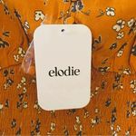 Elodie  Womens Crop Top Orange Rust Floral Long Sleeve faux Button Front SZ L Photo 6